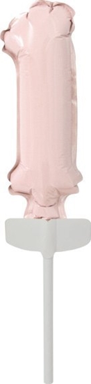 Picture of AMSCAN Balon foliowy mini cyfra 1 pastel róowa 4x12cm