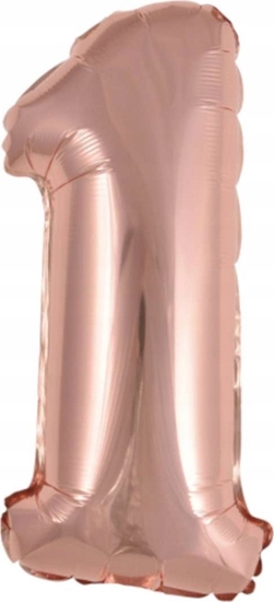Picture of AMSCAN Balon foliowy mini cyfra 1 róowe zoto 19,5x40cm 9909689