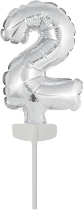 Attēls no AMSCAN Balon foliowy mini cyfra 2 srebrna 8x12cm