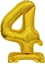 Picture of AMSCAN Balon foliowy mini cyfra 4 ze stopk zoto 22x40cm 9910072