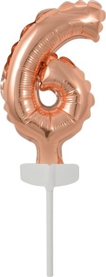 Picture of AMSCAN Balon foliowy mini cyfra 6 róowe zoto 7x12cm
