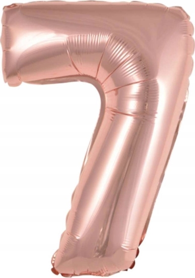 Изображение AMSCAN Balon foliowy mini cyfra 7 róowe zoto 30x40cm 9909695