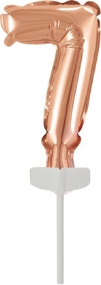 Attēls no AMSCAN Balon foliowy mini cyfra 7 róowe zoto 7,5x12cm