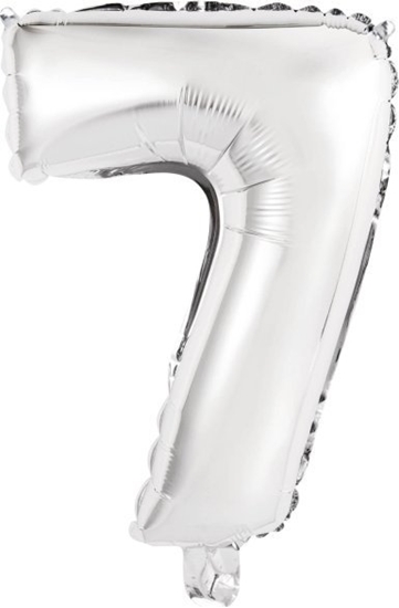 Picture of AMSCAN Balon foliowy mini cyfra 7 srebrna 30x40cm