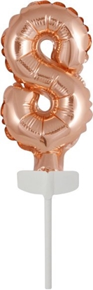 Attēls no AMSCAN Balon foliowy mini cyfra 8 róowe zoto 6,5x12cm