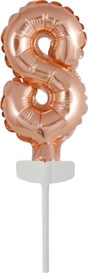 Изображение AMSCAN Balon foliowy mini cyfra 8 róowe zoto 6,5x12cm