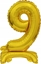 Attēls no AMSCAN Balon foliowy mini cyfra 9 ze stopk zoto 22x40cm 9910077