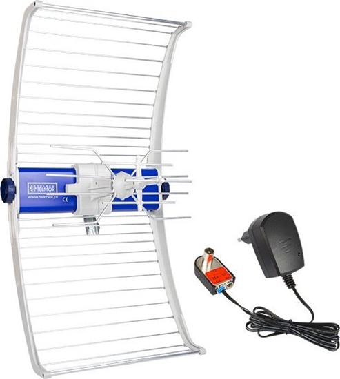 Picture of Antena RTV Telkom-Telmor Antena TV DVB-T/T2 ASR IQ 5G 700 PROTECTED 2023 z zasilaczem ZZA-7 Telkom Telmor