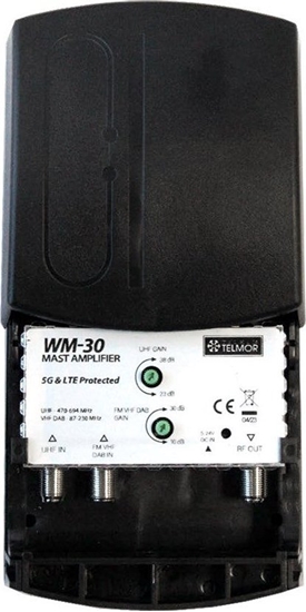 Picture of Antena RTV Wzmacniacz masztowy WM-30 FM/VHF+UHF DVB-T2 5G PROTECTED Telkom Telmor