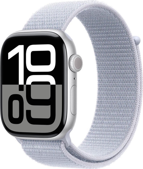 Изображение Smartwatch Apple Watch 10 GPS + Cellular 46mm Silver Alu Sport Loop Niebieski  (MWY23QF/A)