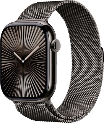 Изображение Smartwatch Apple Watch 10 GPS + Cellular 46mm Slate Titanium Milanese Loop S/M Czarny  (MC7R4QF/A)