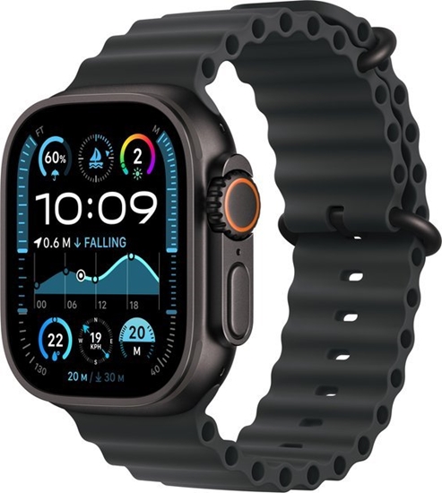 Изображение Smartwatch Apple Watch Ultra 2 GPS + Cellular 49mm Black Titanium Case Ocean Band Czarny (MX4P3)