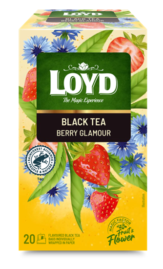 Picture of Aromatizēts melnās un zaļās tējas maisījums LOYD Berry Glamour 20x1,75 g