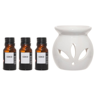 Picture of Aromātikās eļļas svečturis Polar Scent + eļļas kokosa 3x10ml