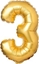 Picture of Arpex Balon foliowy cyfra "3" zota 71cm (28")