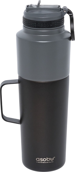 Picture of Asobu Twin Pack Bottle with Mug black, 0.9 L + 0.6 L
