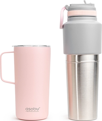 Picture of Asobu Twin Pack Bottle with Mug Pink, 0.9 L + 0.6 L