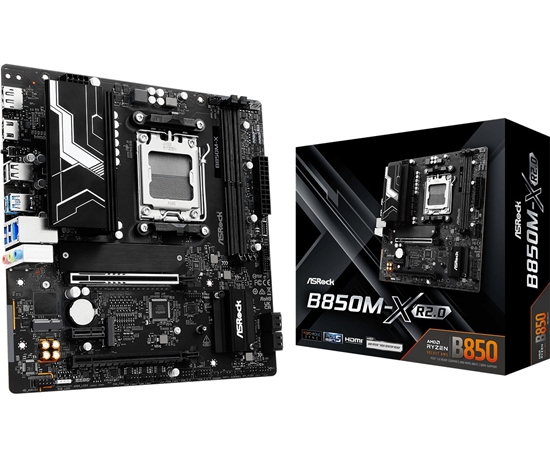 Picture of Mainboard|ASROCK|AMD B850|SAM5|Micro-ATX|Memory DDR5|Memory slots 2|B850M-XR2.0