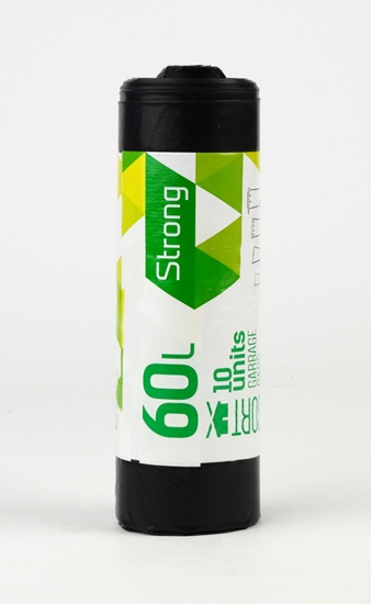Picture of Atkritumu maisi SORTEX, tilpums 60 L, 10 gab., 30 mkr, melni, LDPE, 60 x 75 cm