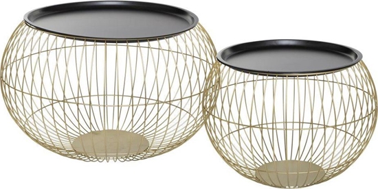 Picture of Atmosphera Komplet 2 zotych stolików kawowych Alya