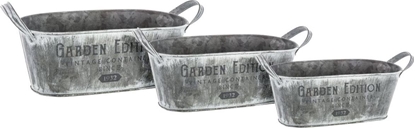 Attēls no Atmosphera Zestaw metalowych doniczek osonek na kwiatki loft