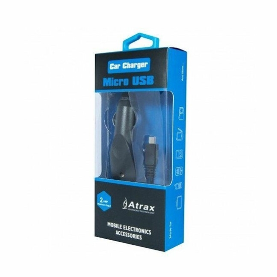 Picture of ATX Platinum Premium Auto Lādētājs 12 / 24V / 1A + Micro USB kabelis Melns (Blue Blister)