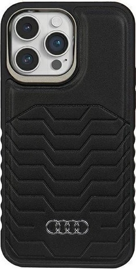 Изображение Audi Audi Synthetic Leather MagSafe iPhone 15 Pro Max 6.7" czarny/black hardcase AU-TPUPCMIP15PM-GT/D3-BK