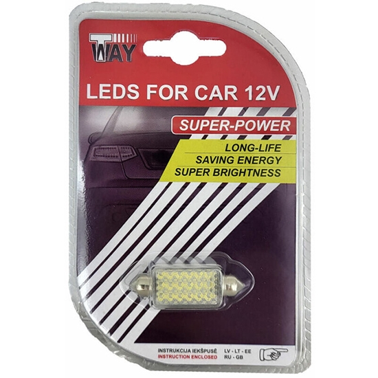 Picture of Auto lampa LED SV8.5 41mm, 36SMD, 3D balta