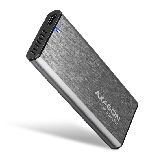 Picture of AXAGON EEM2-SG2 externes Gehause fur M.2 SSDs USB-C 3.2 Gen 2 - silber