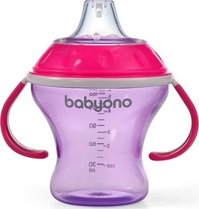 Picture of BabyOno 1456/02 KUBEK NIEKAPEK-MIKKI USTNIK 180ML NATURAL NURSING RÓOWY