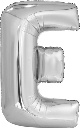 Изображение Balon foliowy litera E srebrna 56,5x86cm