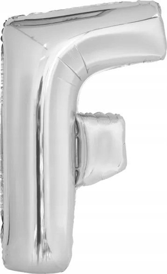 Изображение Balon foliowy litera F srebrna 54,5x86cm