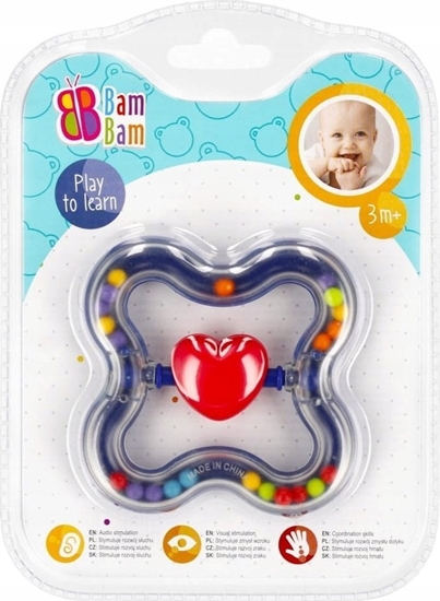 Picture of BamBam BAM BAM GRZECHOTKA SERDUSZKO 14X19 B/C 96/192