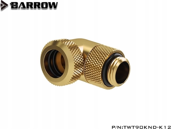 Изображение Barrow Barrow Multi-Link Adapter Anschluss 90 Grad G1/4 Zoll AG auf 12mm AD Hardtube - drehbar, gold
