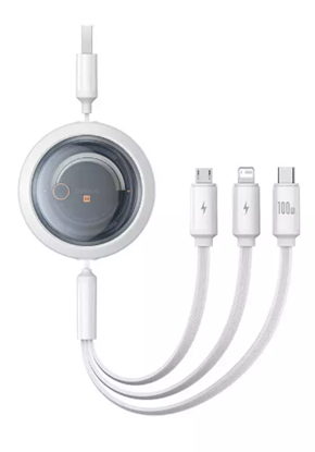 Picture of Baseus 3in1 Free2Draw Cable USB to M+L+C 100W 1.1m
