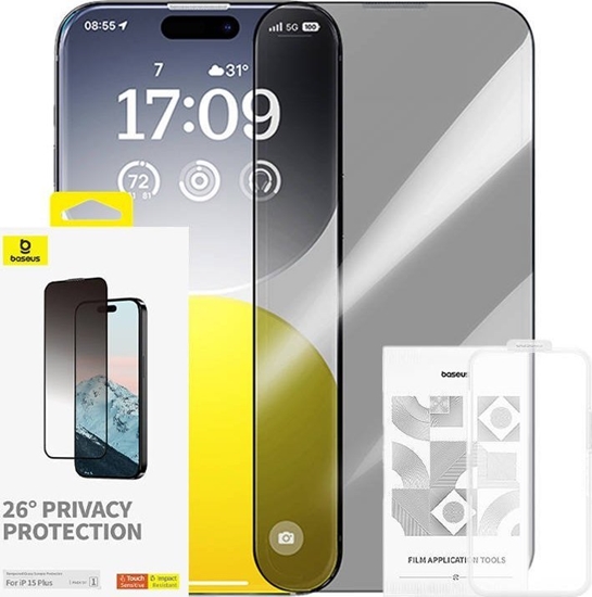 Picture of Baseus Diamond Privacy Protection Tempered Glass Apple iPhone 15 Plus