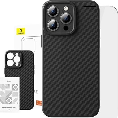 Изображение Baseus Etui Baseus Synthetic Fiber iPhone 15 Pro + szko hartowane