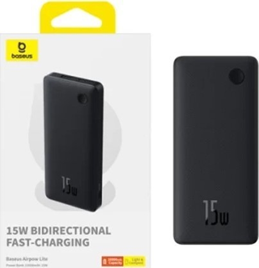 Picture of Baseus POWERBANK 10000MAH 15W USB + USB-C BLACK