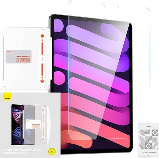 Picture of Baseus Baseus Crystal tempered glass for iPad Mini 6 8.3'' + mounting kit - transparent
