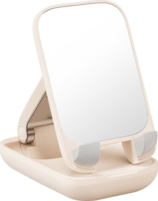 Picture of Baseus Adjustable phone stand with mirror Baseus Seashell Series - beige