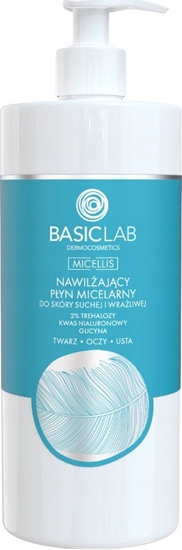 Picture of Basiclab Micellis nawilajcy pyn micelarny do skóry suchej i wraliwej 2% Trehalozy, Kwas Hialuronowy, Glicyna 500ml
