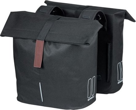 Picture of Basil Sakwa miejska podwójna BASIL CITY DOUBLE PANNIER BAG 28-32L, Universal Bridge System, wodoodporna black (NEW 2024)