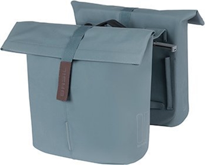Attēls no Basil Sakwa miejska podwójna BASIL CITY DOUBLE PANNIER BAG MIK 28-32L, MIK System (ready to go), graphite blue (NEW 2024)