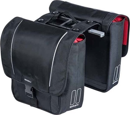 Attēls no Basil Sakwa miejska podwójna BASIL SPORT DESIGN DOUBLE PANNIER BAG MIK 32L, MIK System (ready to go), czarna (NEW 2024)