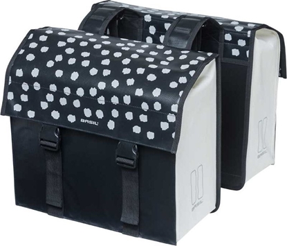 Attēls no Basil Sakwa miejska podwójna BASIL URBAN LOAD DOUBLE PANNIER BAG 48-53L, Universal Bridge System, 100% wodoodporna, black reflective/black (NEW 2024)