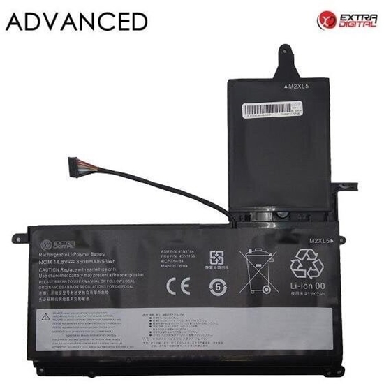 Изображение Bateria Extra Digital Neiojamo kompiuterio baterija LENOVO 45N1166, 3600mAh, Extra Digital Advanced