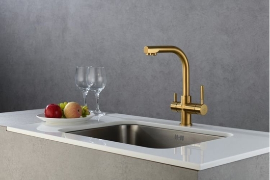 Picture of Bateria kuchenna Blue Water Alabama - zoty szczotkowany (mat)