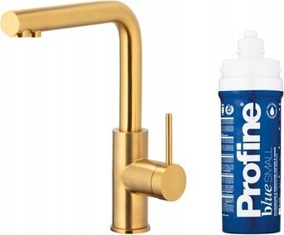 Attēls no Bateria kuchenna KFA DUERO PURE BASIC BATERIA KUCHENNA Z FUNKCJ FILTRACJI WODY + ZESTAW FILTRUJCY PROFINE BLUE S, BRUSHED GOLD