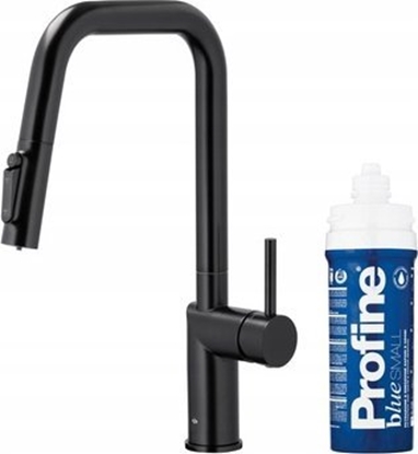 Picture of Bateria kuchenna KFA DUERO PURE STYLE PULL-OUT BATERIA KUCHENNA Z FUNKCJ FILTRACJI WODY I WYCIGAN WYLEWK + ZESTAW FILTRUJCY PROFINE BLUE S, CZARNA