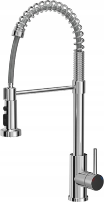 Attēls no Bateria kuchenna Steiner ALICE SteelQ stalowa bateria kuchenna chrom z funkcj prysznica oraz stop, wycigana wylewka